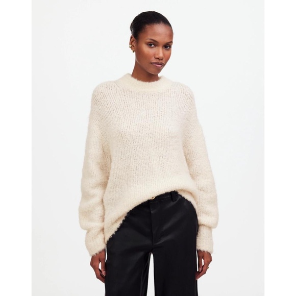 Madewell Wool-Alpaca Blend Bouclé-Knit Oversized Sweater - Picture 10 of 10